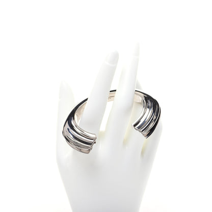 Saint Laurent Silvertone Plate Opyum Cuff Bracelet Silver 3 of 7