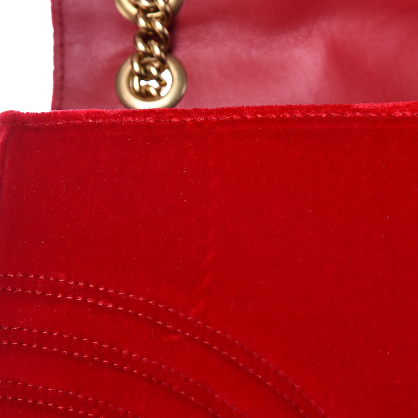 Velvet Matelasse Medium GG Marmont Shoulder Bag Hibiscus Red