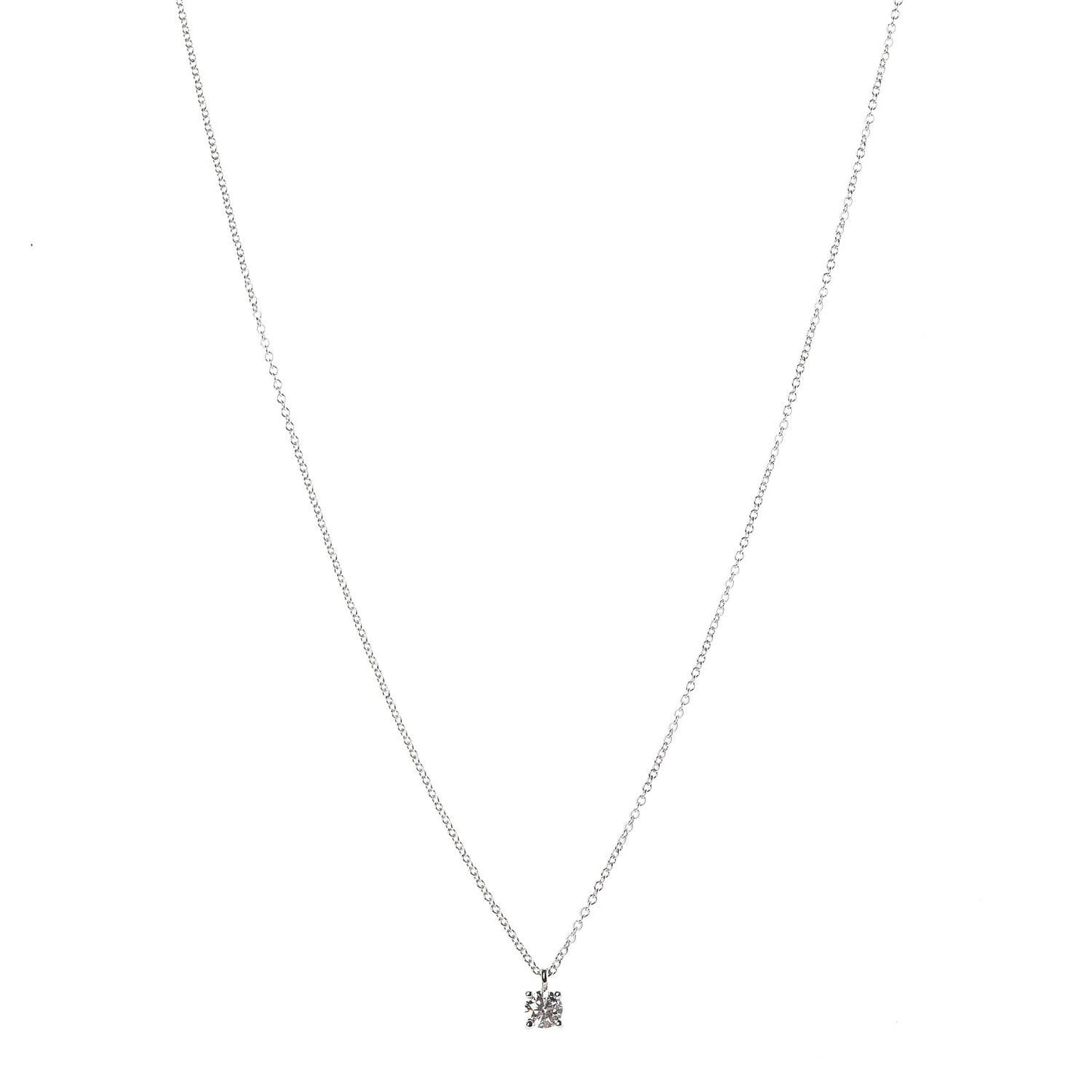 Platinum Diamond .31ct Solitaire Pendant Necklace