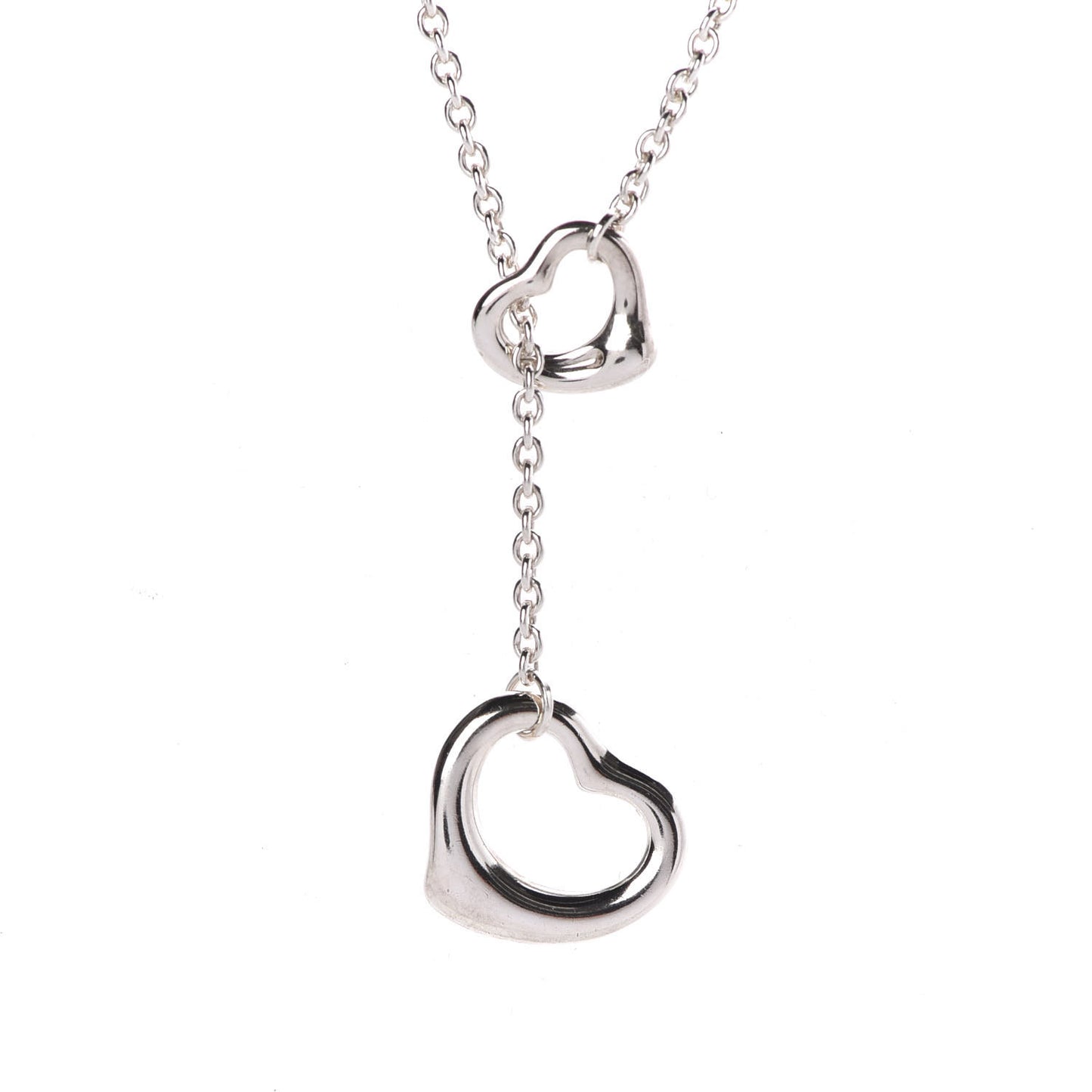 Sterling Silver Elsa Peretti Open Heart Lariat Necklace
