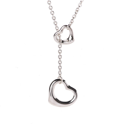 Tiffany Sterling Silver Elsa Peretti Open Heart Lariat Necklace 4 of 8