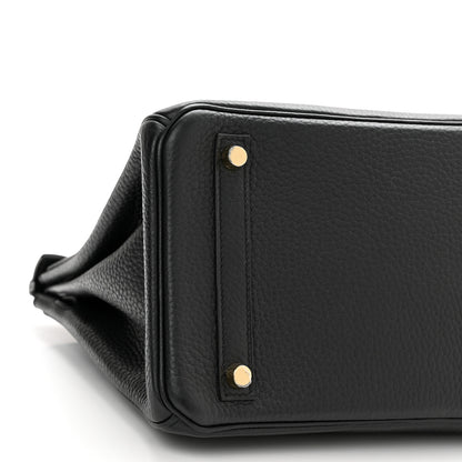 Hermes Taurillon Clemence Birkin 30 Black 9 of 13