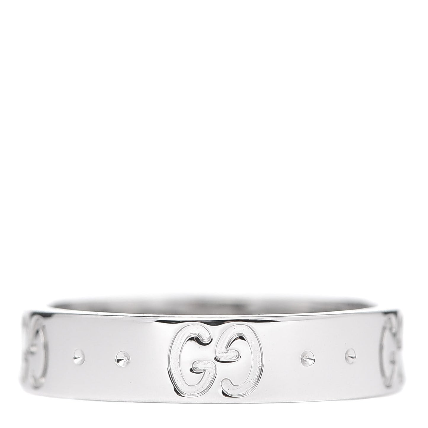 18K White Gold 4mm Icon Thin Band Ring 49 4.75