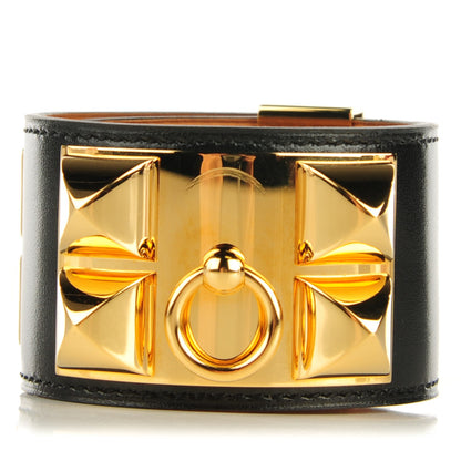 Hermes Box Calfskin Collier de Chien CDC Bracelet S Black 1 of 6
