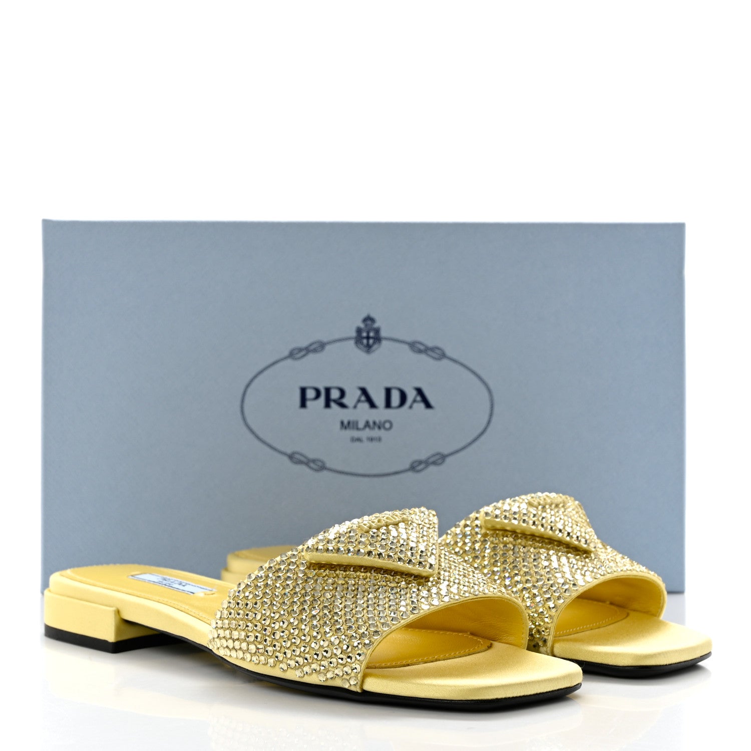 Prada スクエアトゥ サテンイエローミュール 37メ Prada スクエアトゥ サテンイエローミュール 37メ | ヤマダウェブコム