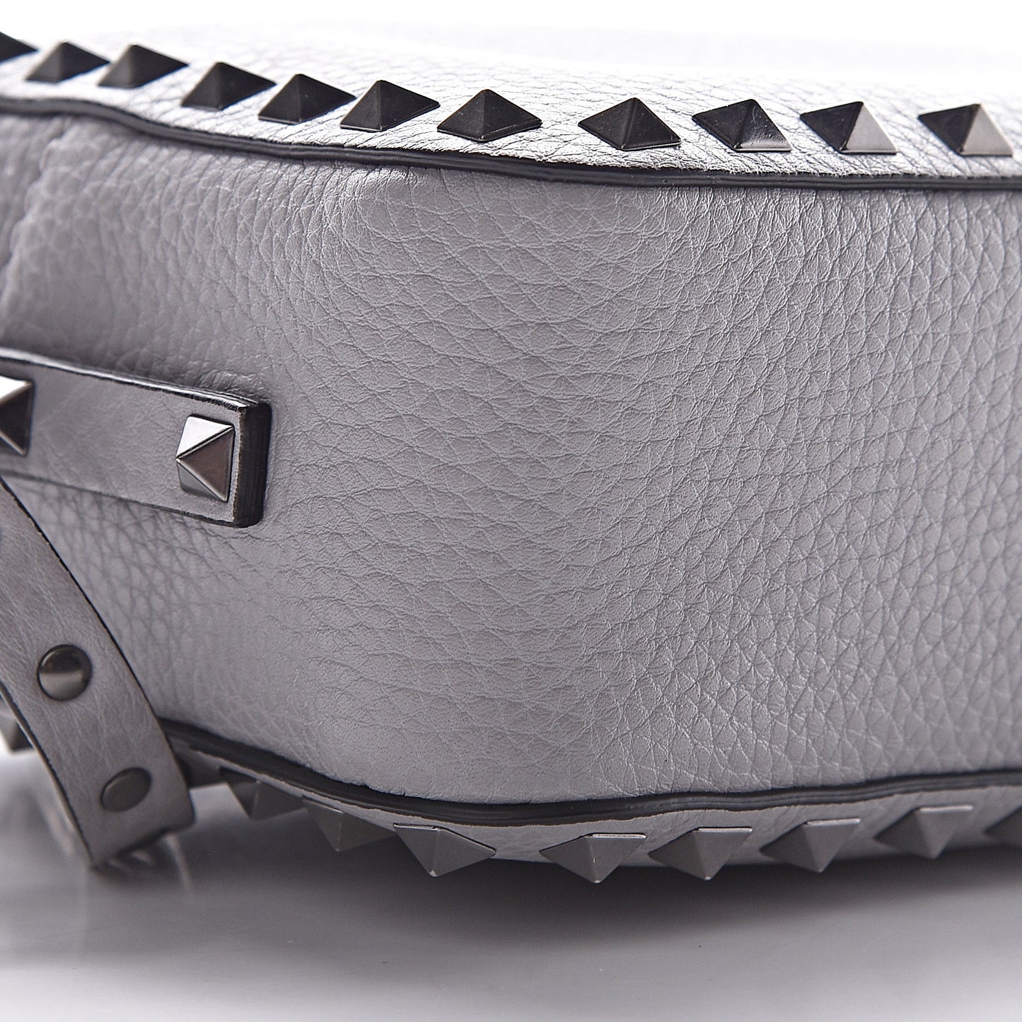 Calfskin Rockstud Camera Crossbody Bag Stone
