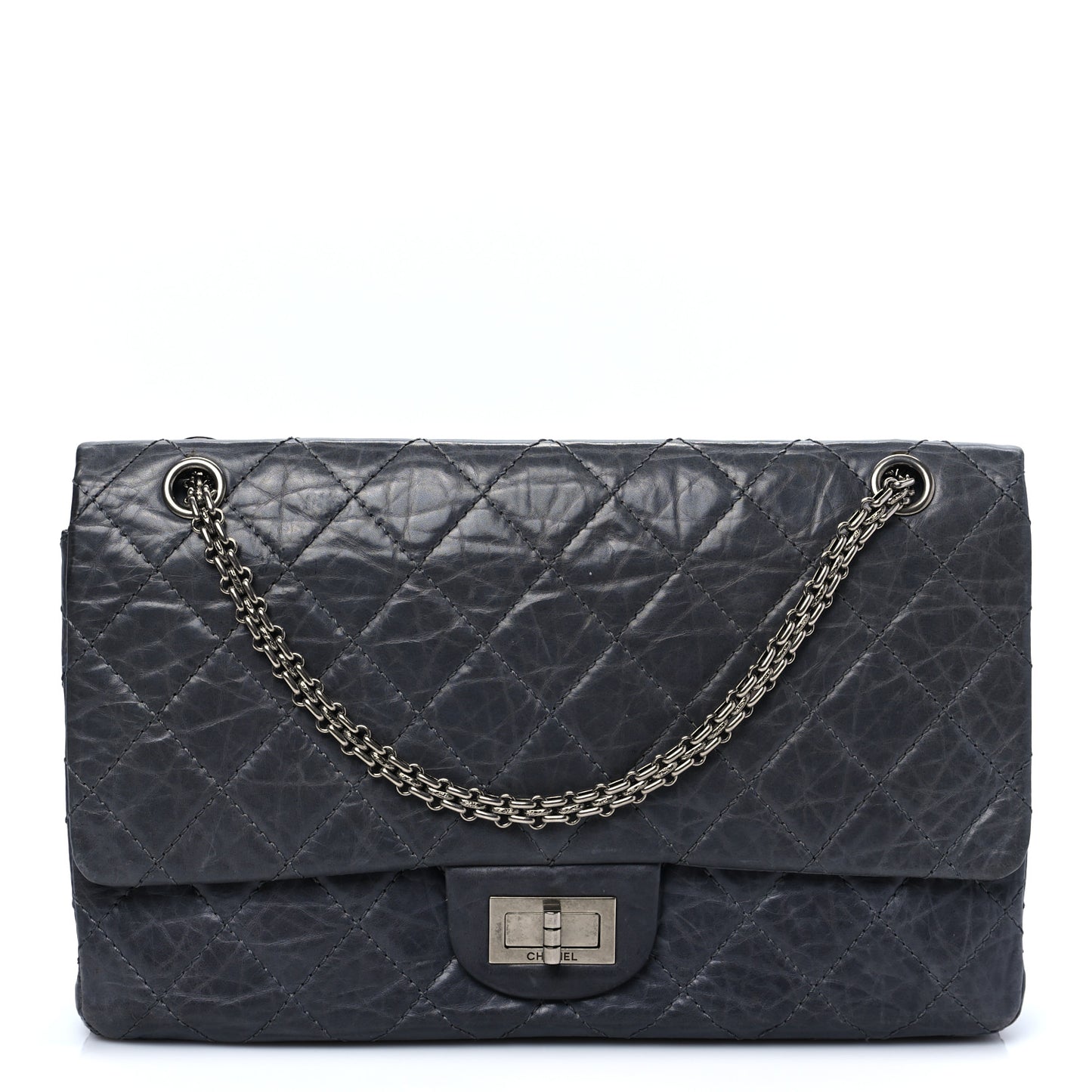Aged Calfskin Quilted 50th Anniversary 2.55 Reissue 227 Flap Grey
