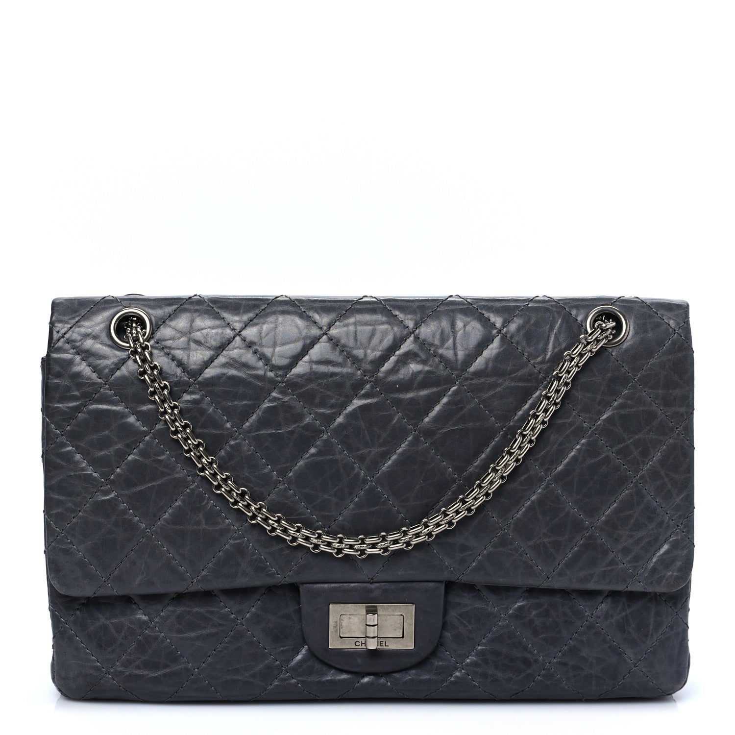 Chanel Aged Calfskin Quilted 50th Anniversary 2.55 Reissue 227 Flap Grey 1 of 10