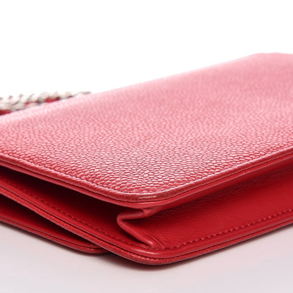 Chanel Caviar Timeless CC Wallet On Chain WOC Dark Pink 13 of 14
