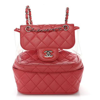 Chanel Crumpled Calfskin PVC Quilted Backpack Pink 1 of 13