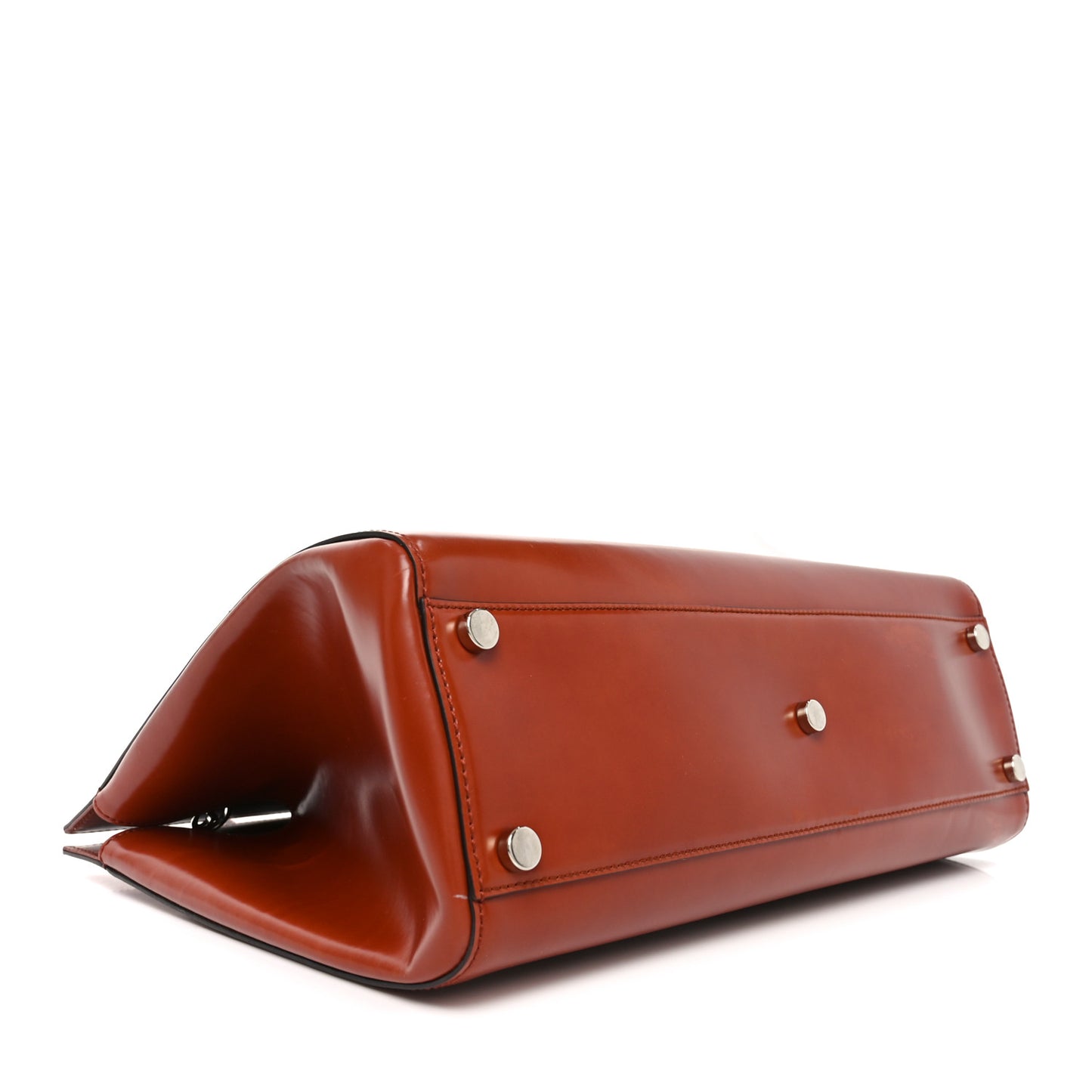 Regent Calfskin Large Lady Lock Flap Top Handle Bag Tan