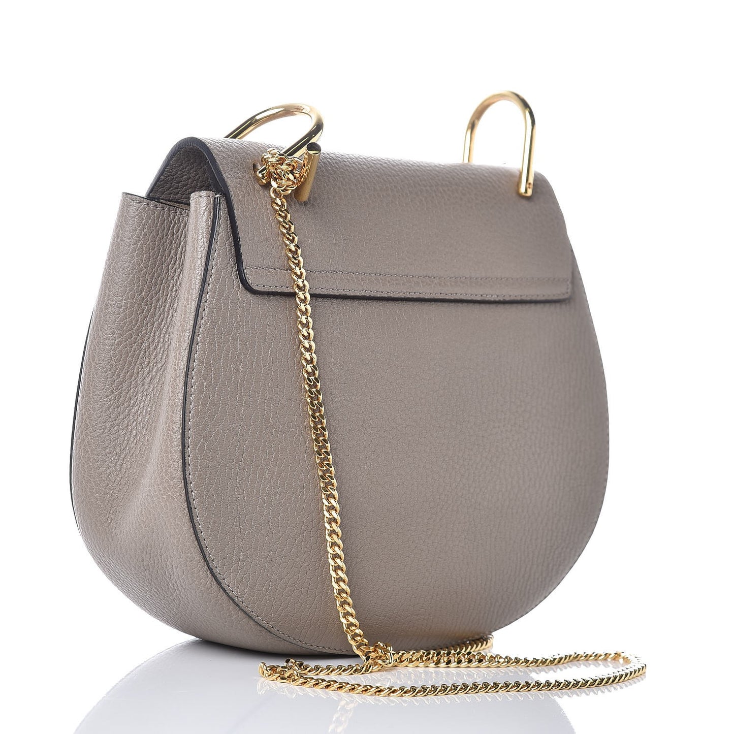 Grained Lambskin Mini Drew Shoulder Bag Motty Grey