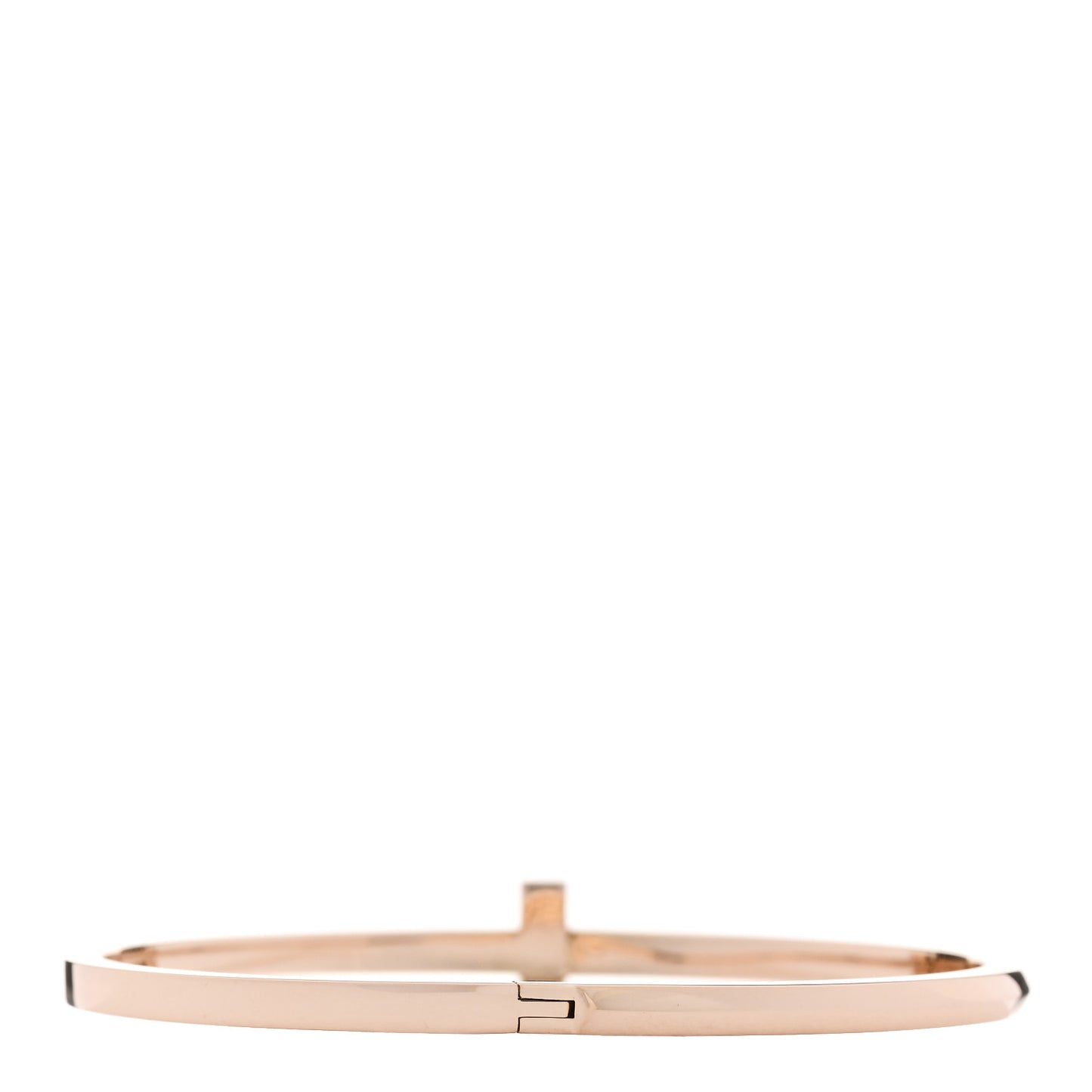 18K Rose Gold Narrow T T1 Hinged Bangle Bracelet