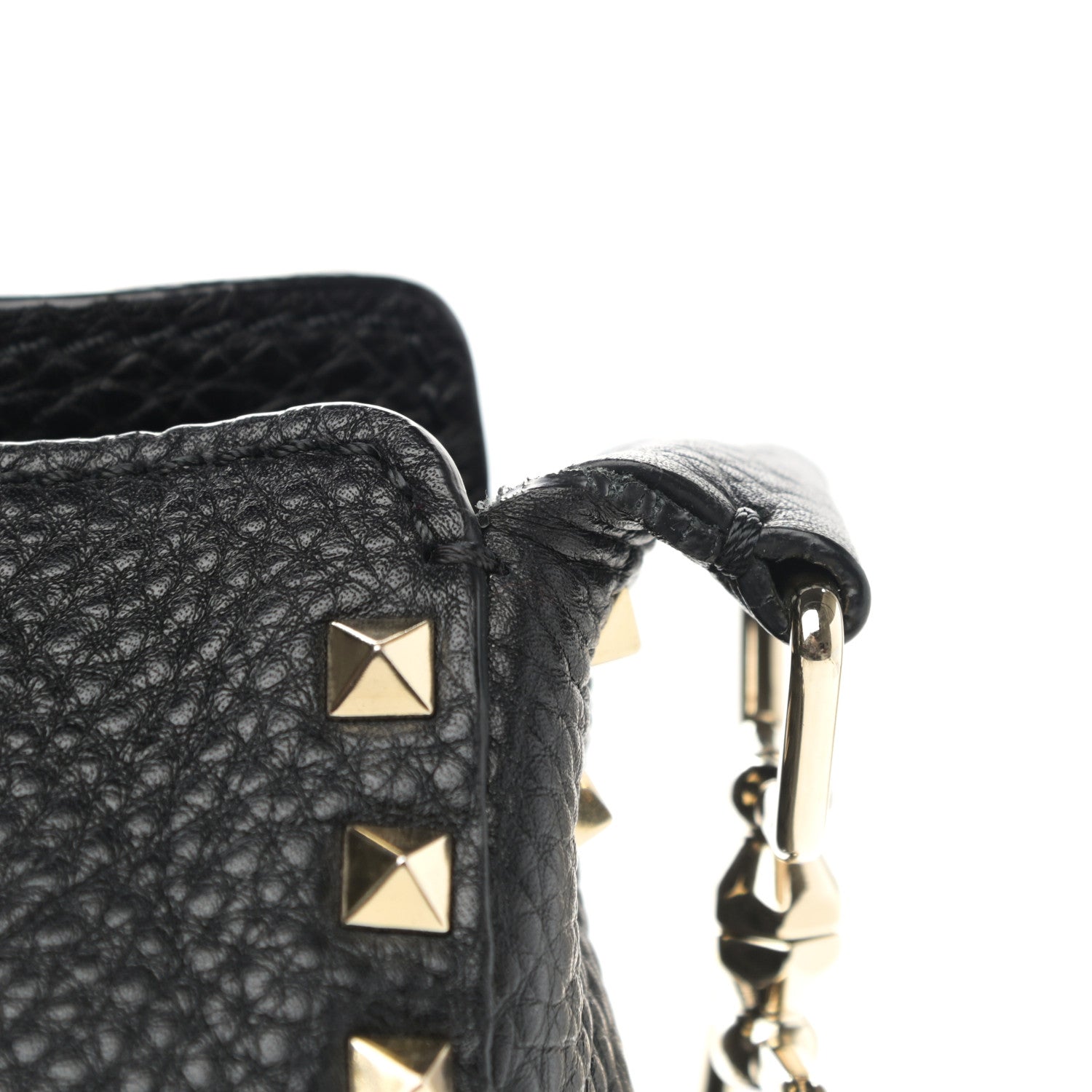 Valentino Garavani Pebbled Calfskin Large Rockstud Flip-Lock Messenger Bag Black 11 of 12