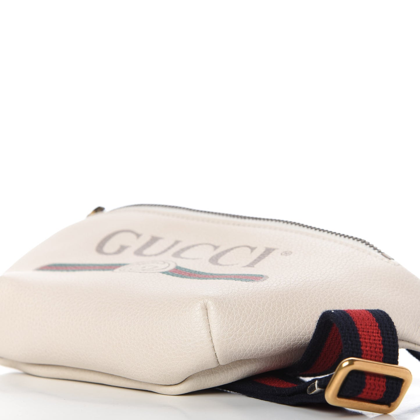 Grained Calfskin Small Logo Belt Bag White