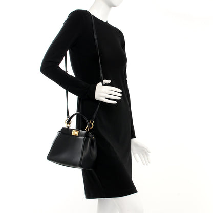 Fendi Nappa Mini Peekaboo Iconic Satchel Black 2 of 10
