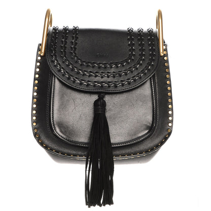 Chloe Calfskin Braided Small Hudson Shoulder Bag Black 1 of 7