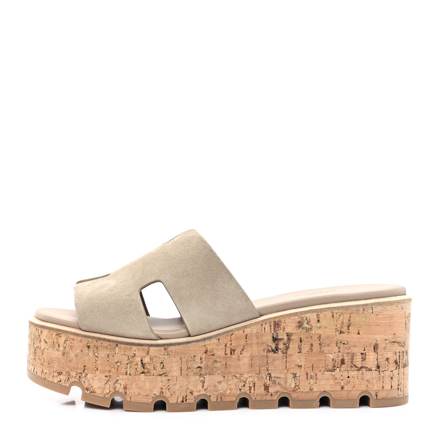 Suede Goatskin Cork Eze 30 Sandals 39 Beige Argile