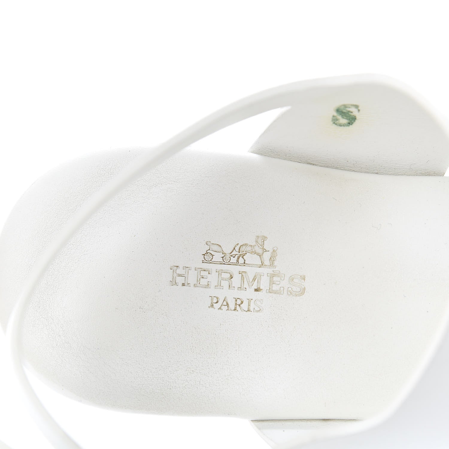 Hermes Calfskin Kola Sandals 35.5 White 8 of 11