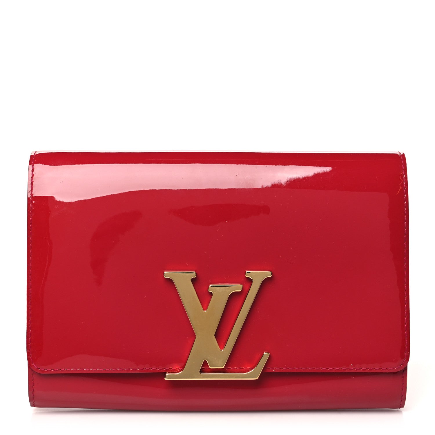 Louis Vuitton Patent Louise Clutch Rose Indien 1 of 7