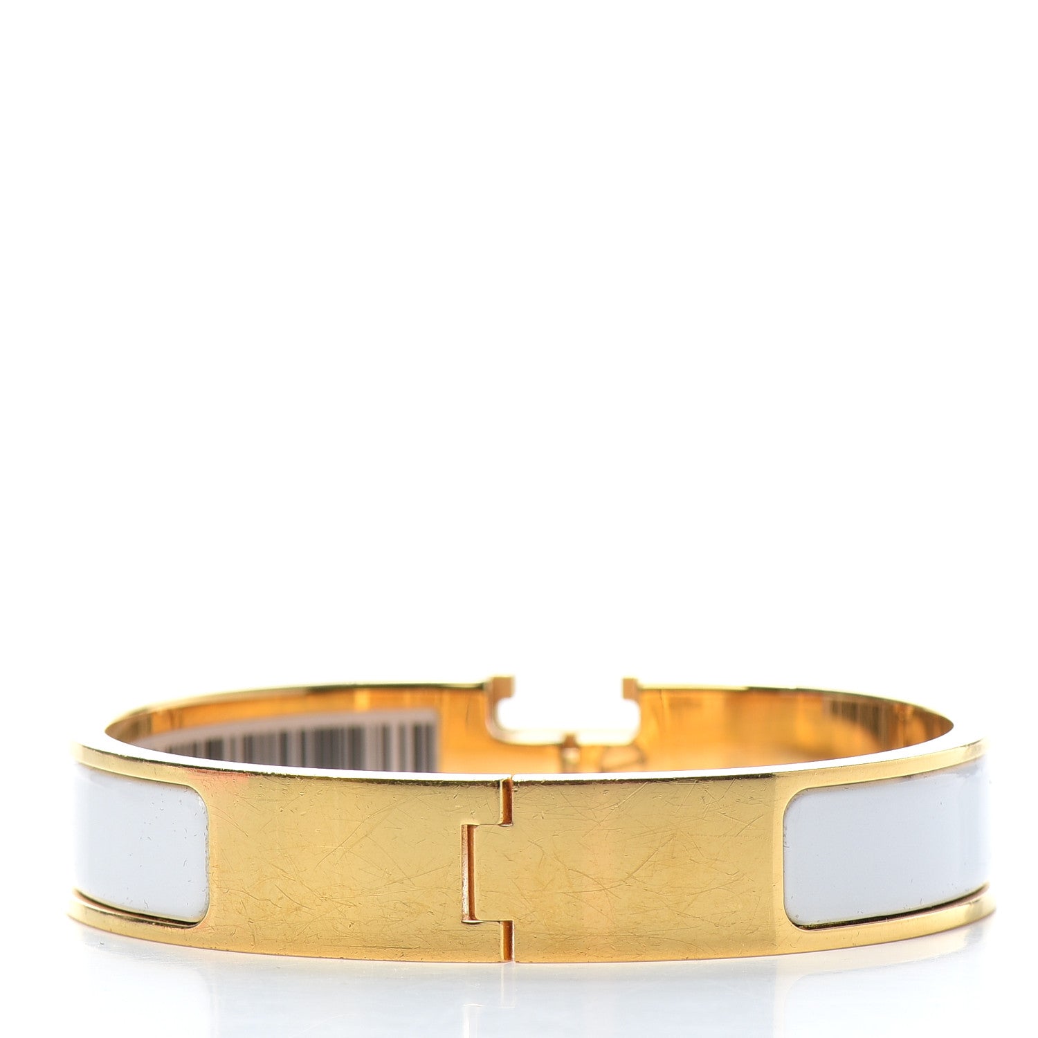 Hermes Enamel Narrow Clic Clac H Bracelet PM White 3 of 4