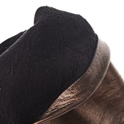 Chanel Metallic Lambskin Long Gloves 8 Black Brown 6 of 7