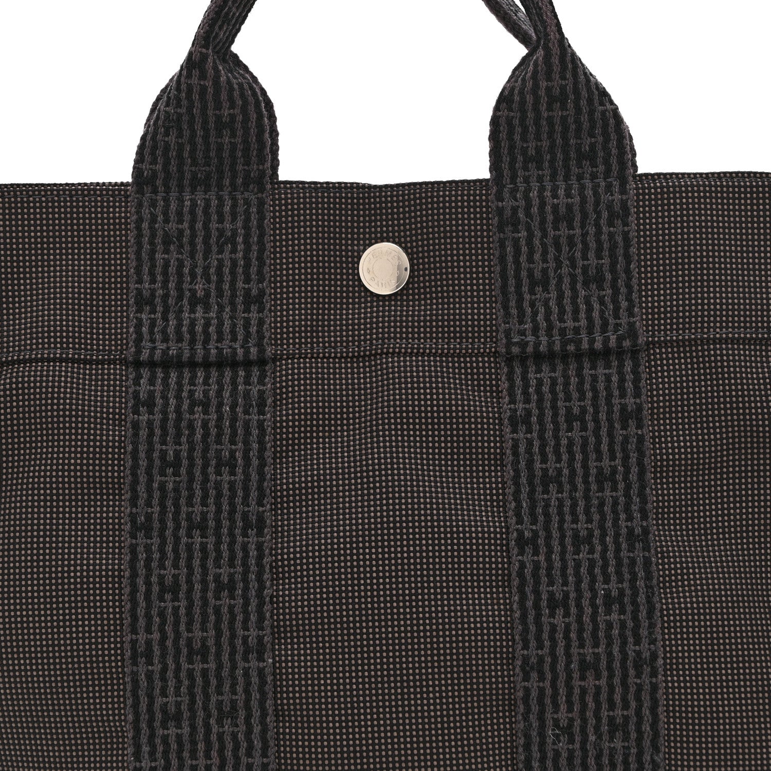 Hermes Canvas Herline PM Tote Grey 7 of 9