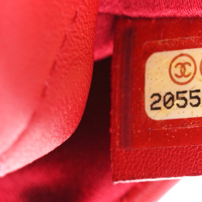 Chanel Lambskin Quilted Mini Roll Clutch Red 7 of 10