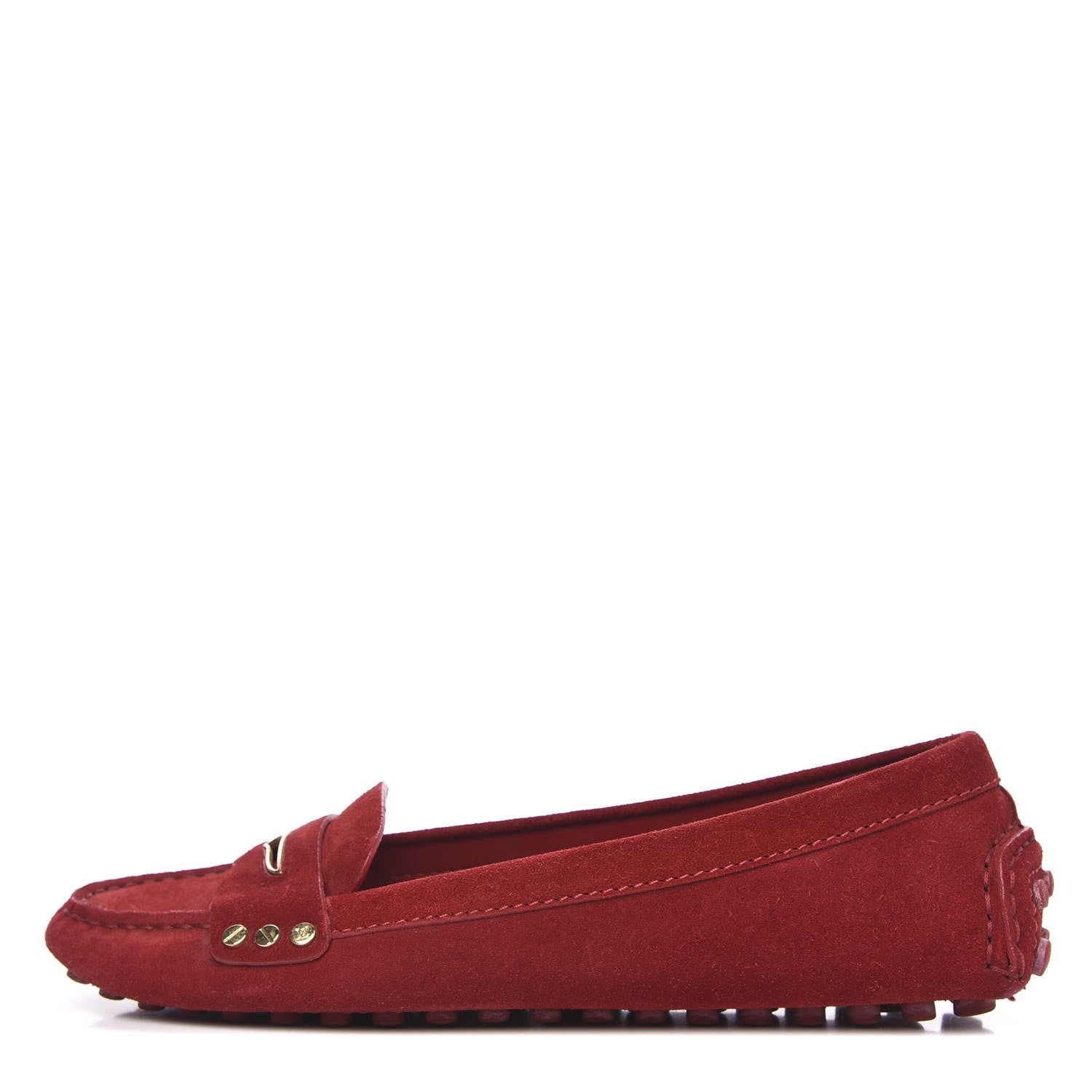 Louis Vuitton Suede Womens Travel Moccasin Loafers 39 Rouge 1 of 8