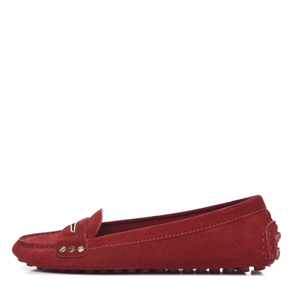 Louis Vuitton Suede Womens Travel Moccasin Loafers 39 Rouge 1 of 8
