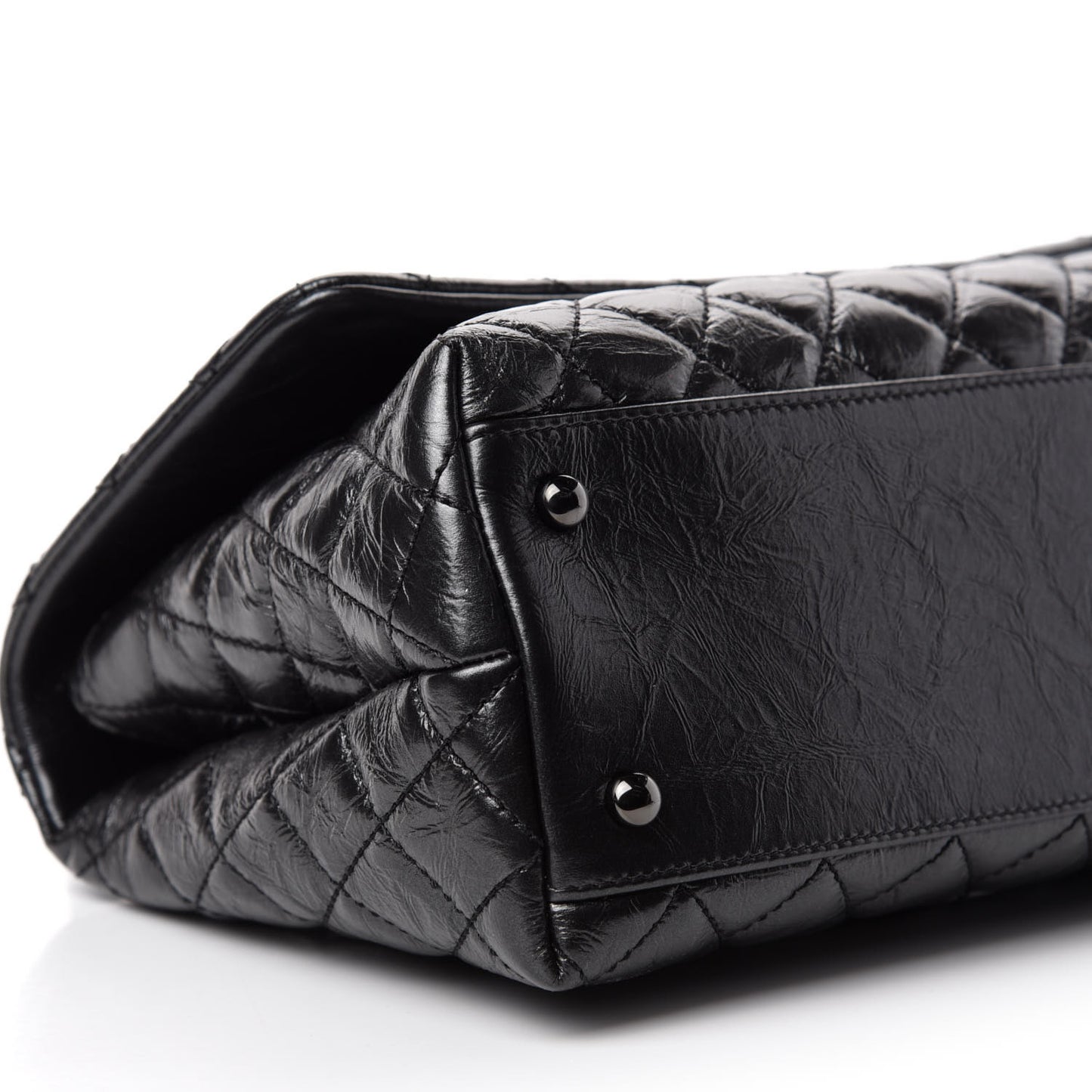 Aged Calfskin Quilted Small Coco Handle Flap So Black