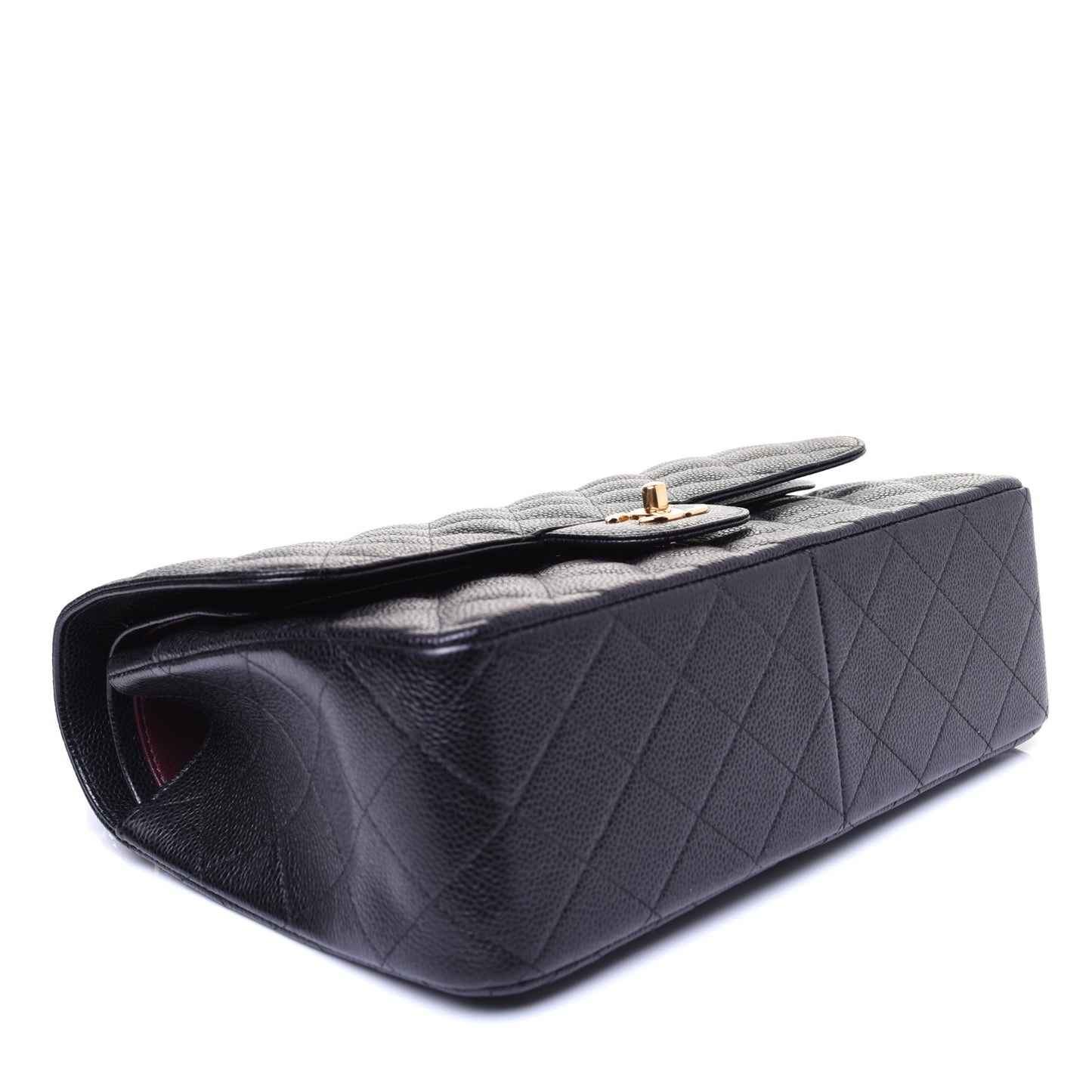 Caviar Quilted Jumbo Double Flap Black