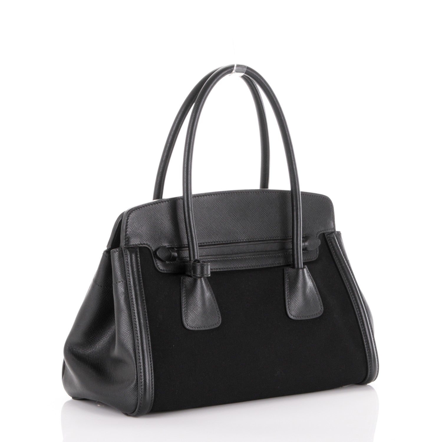 Prada Canapa Saffiano Shoulder Bag Nero Black 4 of 7