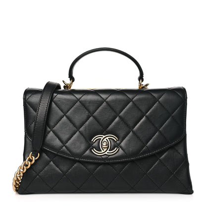 Chanel Lambskin Quilted Large Trendy Spirit Top Handle Bag Black 1 of 11