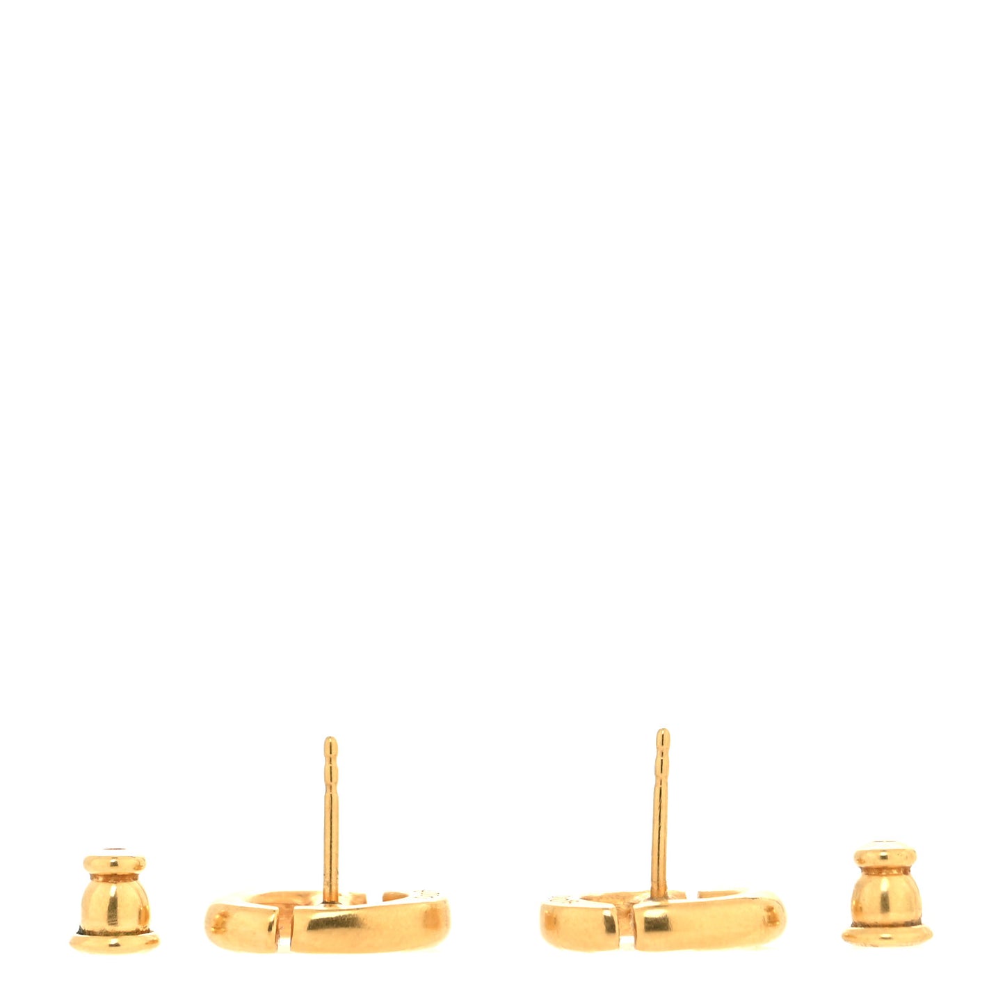 Metal Petit CD Stud Earrings Gold