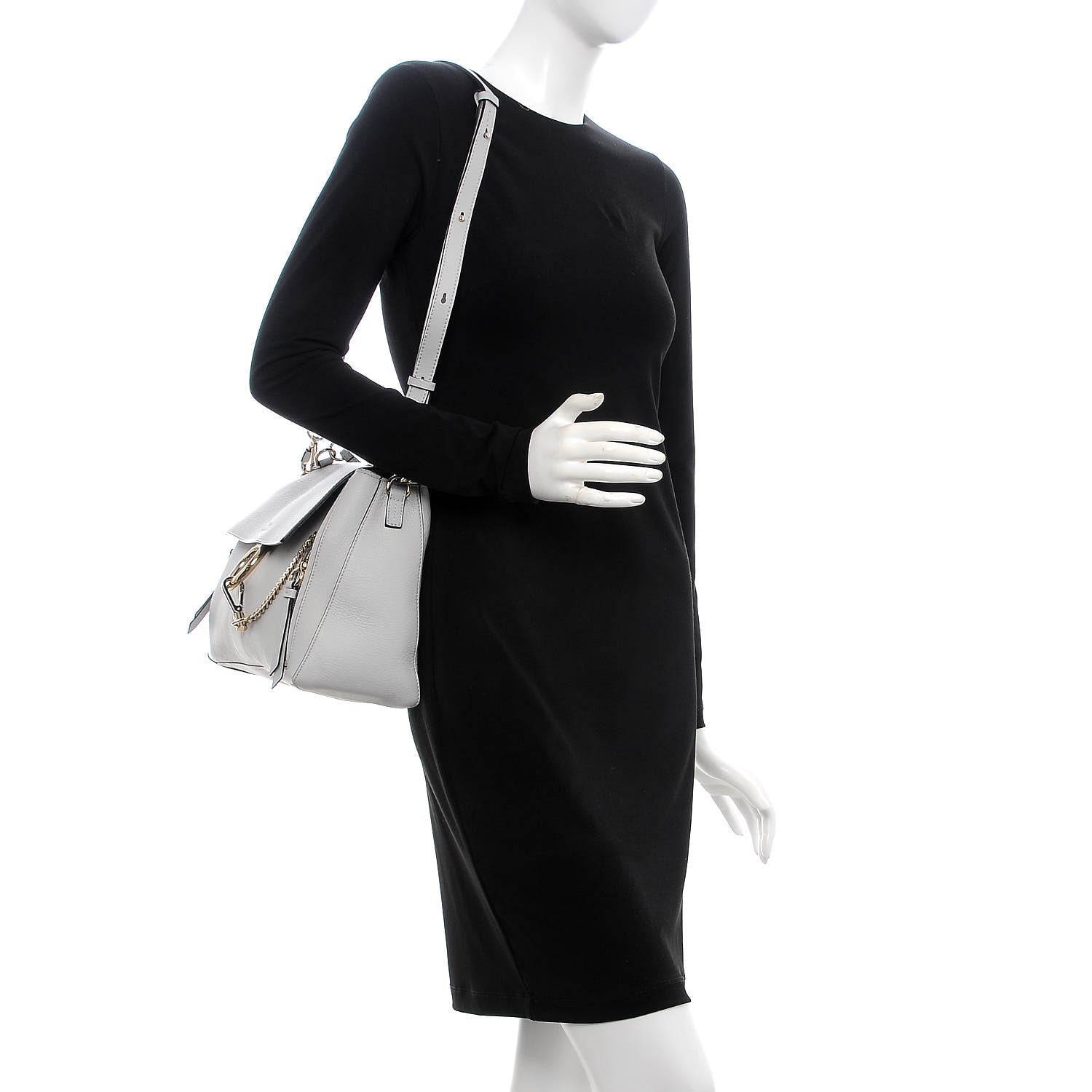 Chloe Calfskin Medium Faye Day Shoulder Bag Airy Grey 2 of 7
