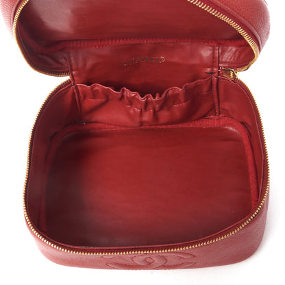 Chanel Caviar Vanity Cosmetic Case Red 6 of 9