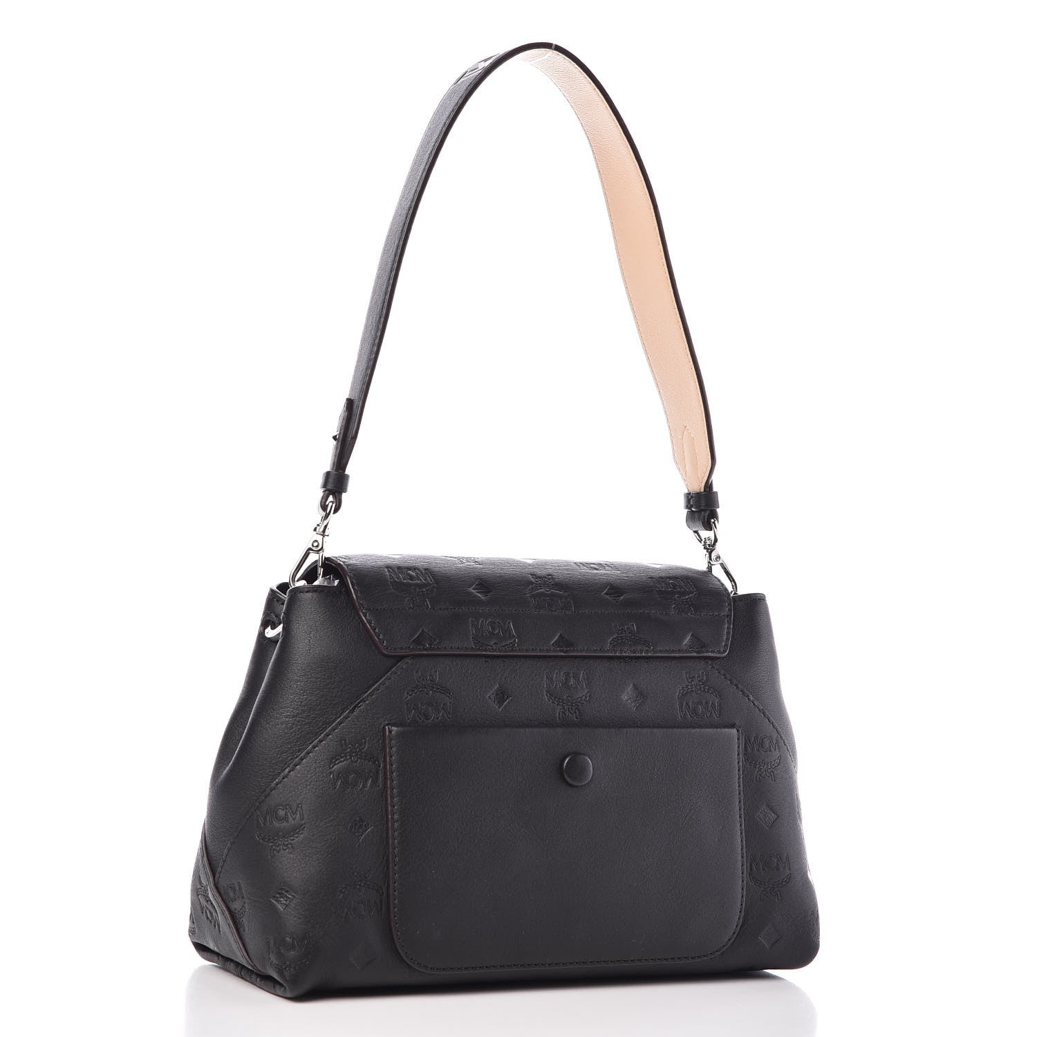 MCM Calfskin Ottomar Essential Flap Shoulder Bag Black 3 of 9