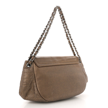 Chanel Metallic Caviar Half Moon Large Flap Bronze 3 of 13