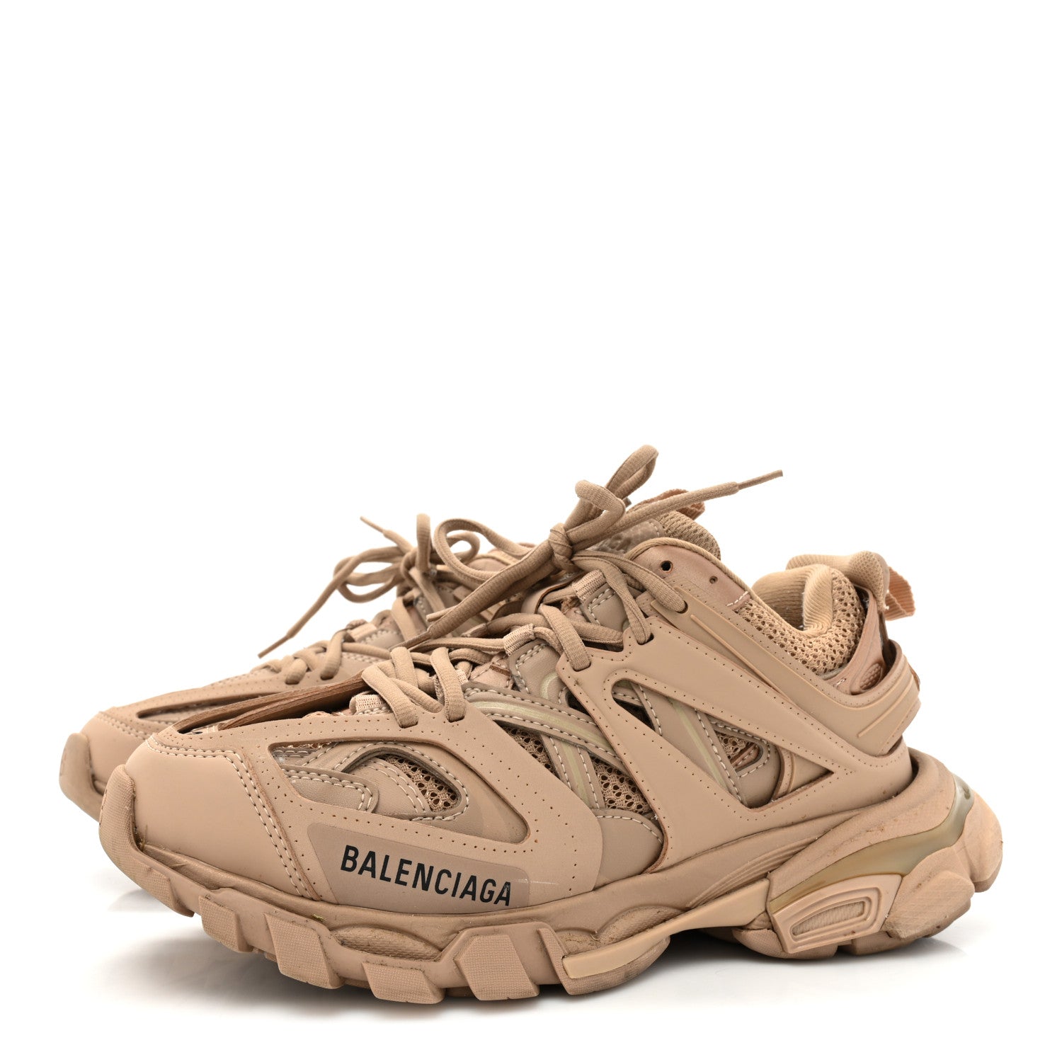 Balenciaga Mesh Rubber Uni-Matte Full Color Womens Track Sneakers 37 Full Beige 3 of 10