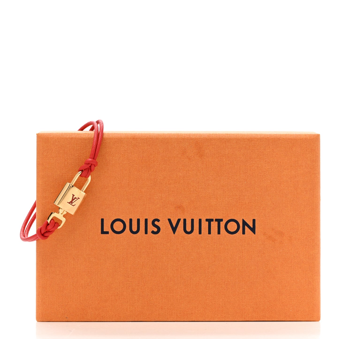 Leather Padlock Bracelet Red
