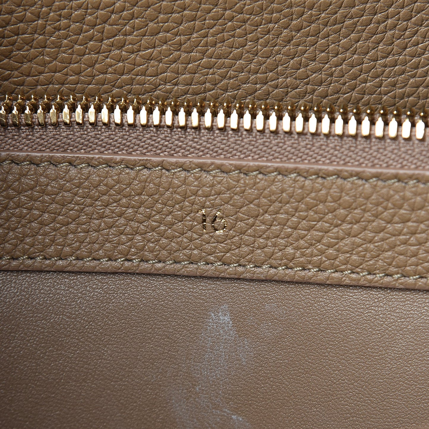 Grained Calfskin Classique 16 Top Handle Bag Beige