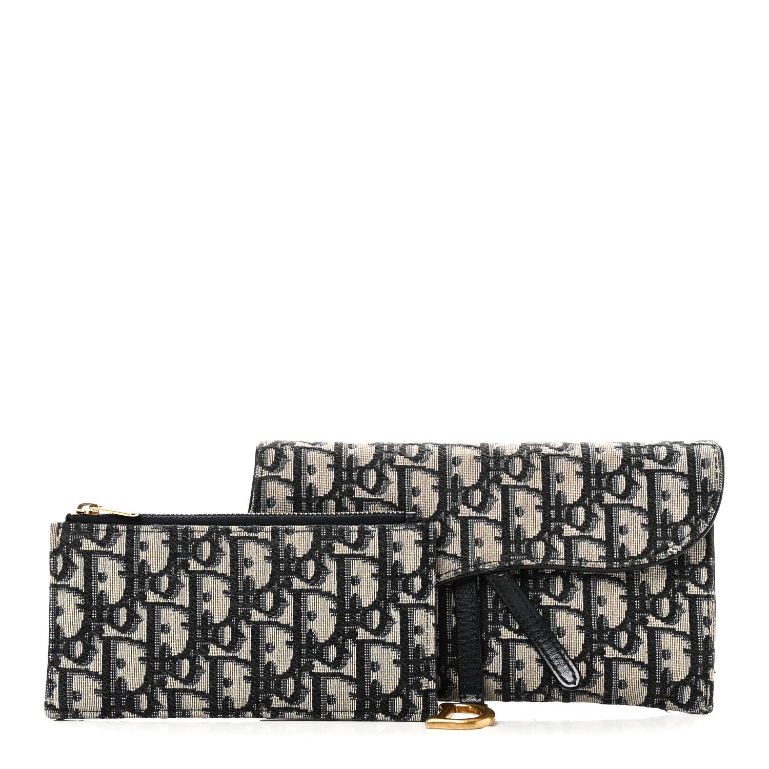 Christian Dior Oblique Saddle Chain Long Wallet Blue 3 of 8