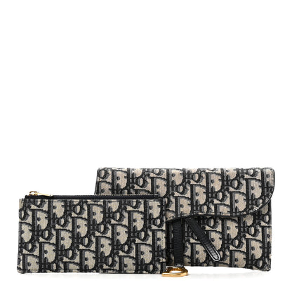 Christian Dior Oblique Saddle Chain Long Wallet Blue 3 of 8
