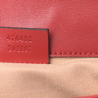 Gucci Calfskin Matelasse Super Mini GG Marmont Shoulder Bag Hibiscus Red 7 of 15