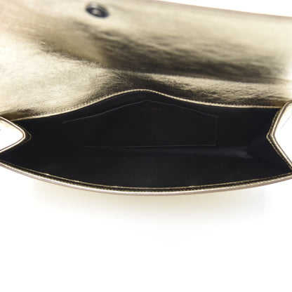 Saint Laurent Metallic Calfskin Monogram Large Belle De Jour Clutch Gold 5 of 12