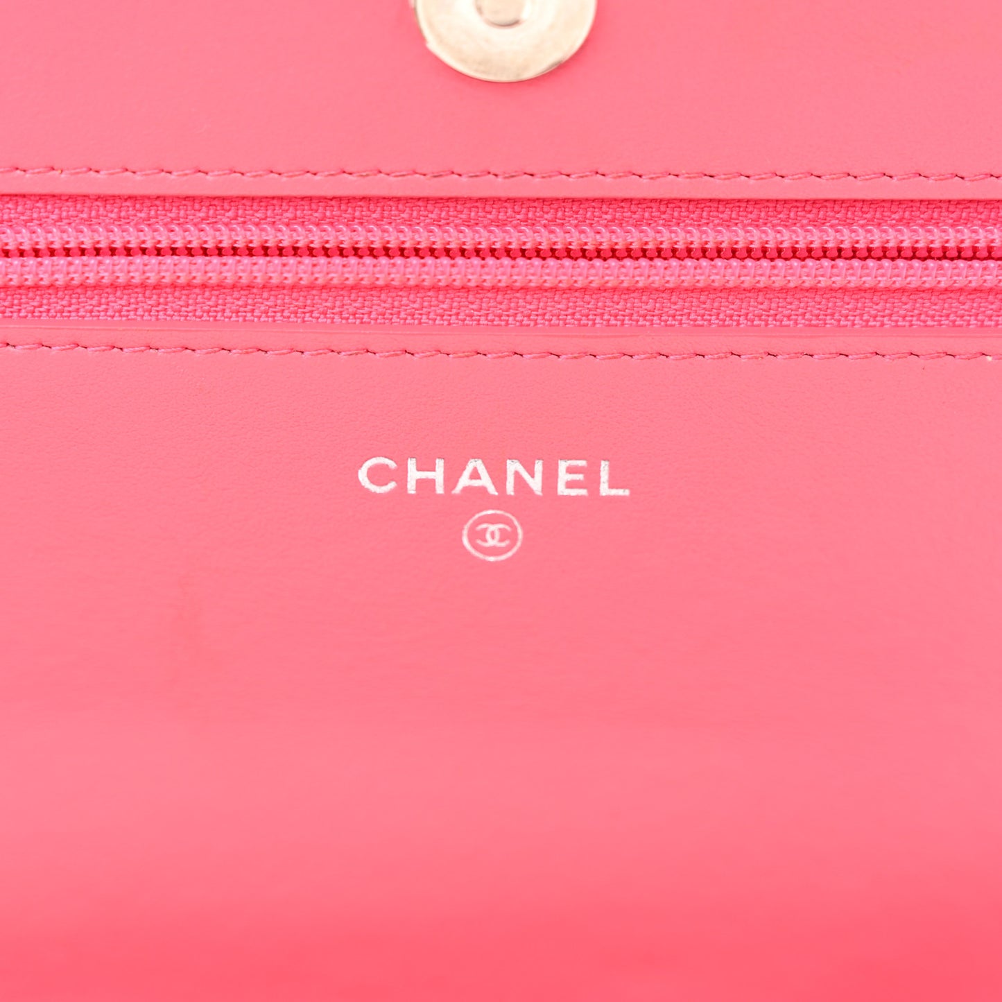 Caviar Camellia Embossed Wallet On Chain WOC Pink