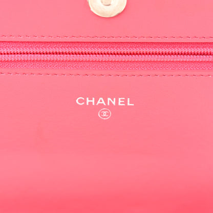 Chanel Caviar Camellia Embossed Wallet On Chain WOC Pink 6 of 26