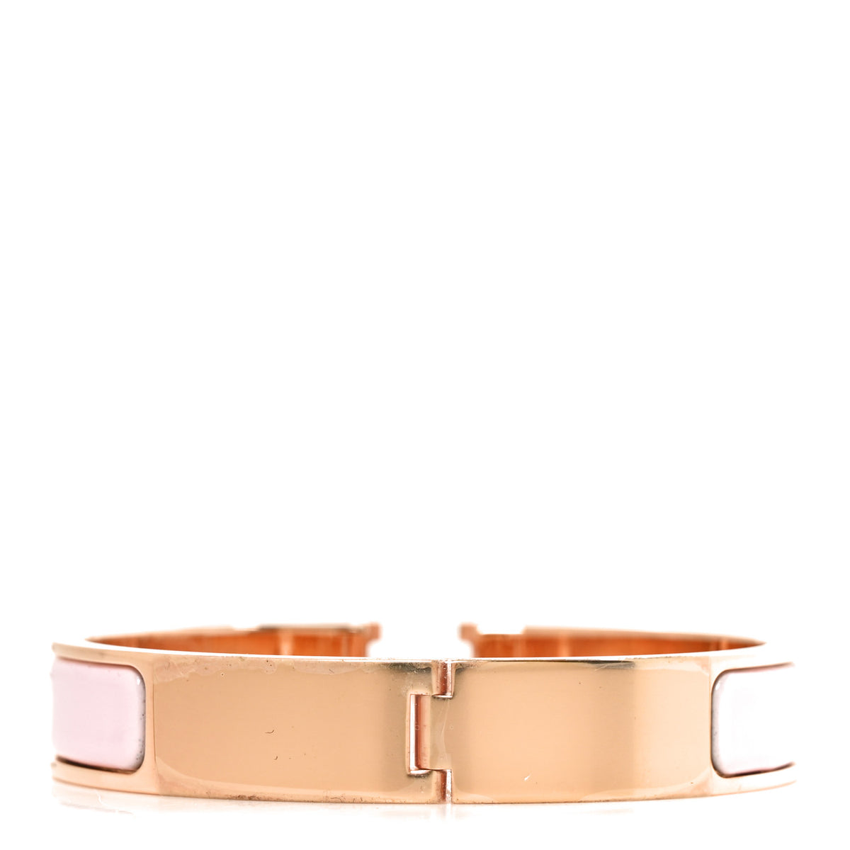Enamel Narrow Clic Clac H Bracelet GM Rose Dragee