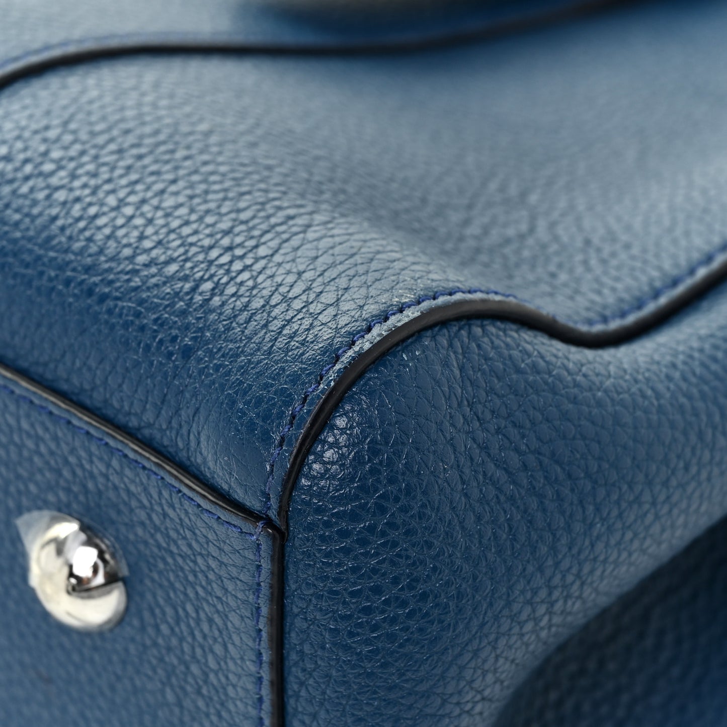 Small Classic Grain Calfskin Bayswater Double Zip Tote Blue